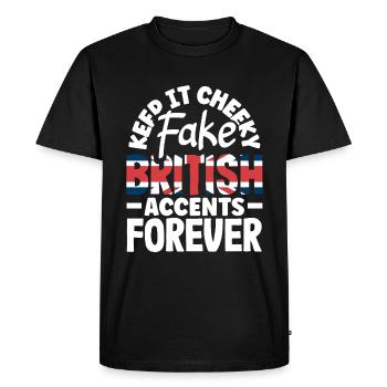 Faux accents britanniques pour toujours - T-shirt Premium bio Homme - noir - Devant - Nico (187cm)