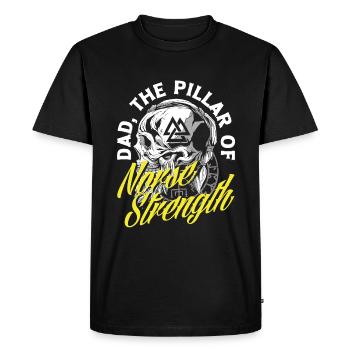 Dad the Pillar of Norse Strength Father's Day - Men's Premium Organic T-Shirt - black - Front - Nico (187cm)