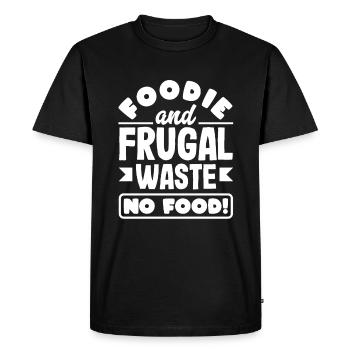 Foodie and Frugal: Waste No Food! Mindful - Men's Premium Organic T-Shirt - black - Front - Nico (187cm)
