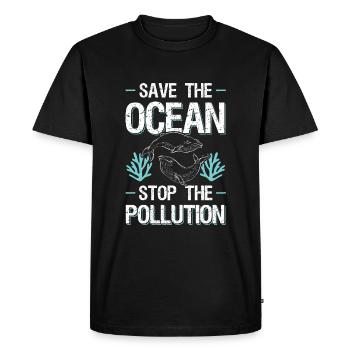 Protection contre l’arrêt Save the Ocean - T-shirt Premium bio Homme - noir - Devant - Nico (187cm)