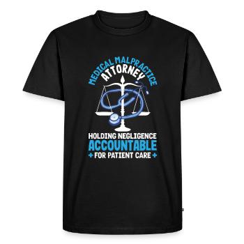 Avocat spécialisé dans la faute professionnelle médicale Soins aux patients - T-shirt Premium bio Homme - noir - Devant - Nico (187cm)