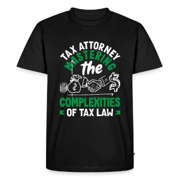 Avocat fiscaliste maîtrisant les complexités du droit fiscal - T-shirt Premium bio Homme - noir - Devant - Nico (187cm)