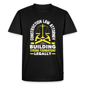Avocat en droit de la construction: Building Strong - T-shirt Premium bio Homme - noir - Devant - Nico (187cm)