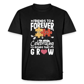 Des amis célèbrent pour toujours les liens qui grandissent - T-shirt Premium bio Homme - noir - Devant - Nico (187cm)
