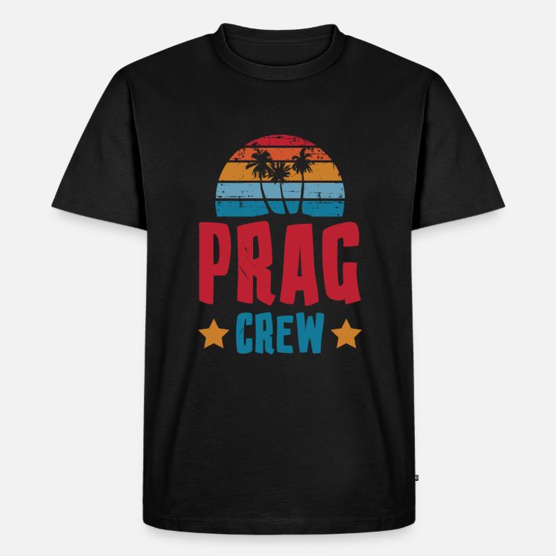 Prag Crew - Männer Premium Bio T-Shirt - Schwarz