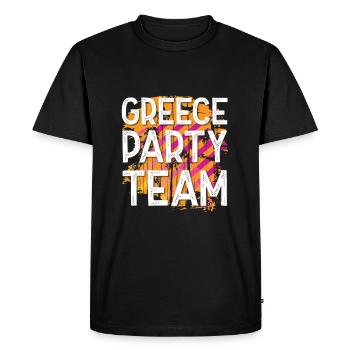 Greece Party Team - Men's Premium Organic T-Shirt - black - Front - Nico (187cm)