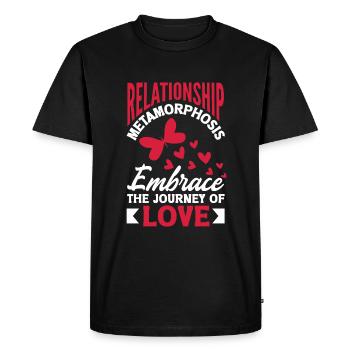 Relationship Metamorphosis Embrace the Journey of - Men's Premium Organic T-Shirt - black - Front - Nico (187cm)