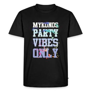 Mykonos Party Vibes - Men's Premium Organic T-Shirt - black - Front - Nico (187cm)