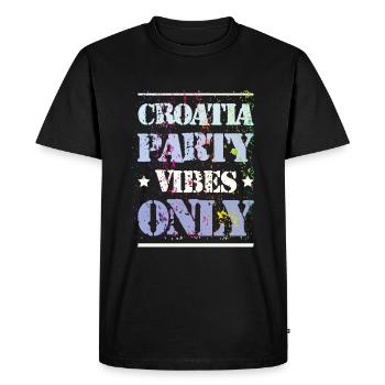 Croatia Party Vibes - Men's Premium Organic T-Shirt - black - Front - Nico (187cm)