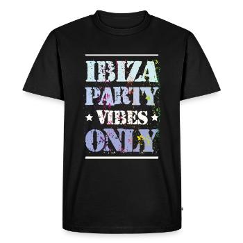 Ibiza Party Vibes - Men's Premium Organic T-Shirt - black - Front - Nico (187cm)