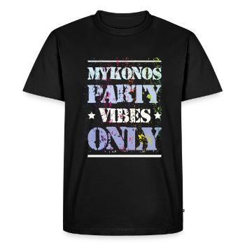 Mykonos Party Vibes - Men's Premium Organic T-Shirt - black - Front - Nico (187cm)