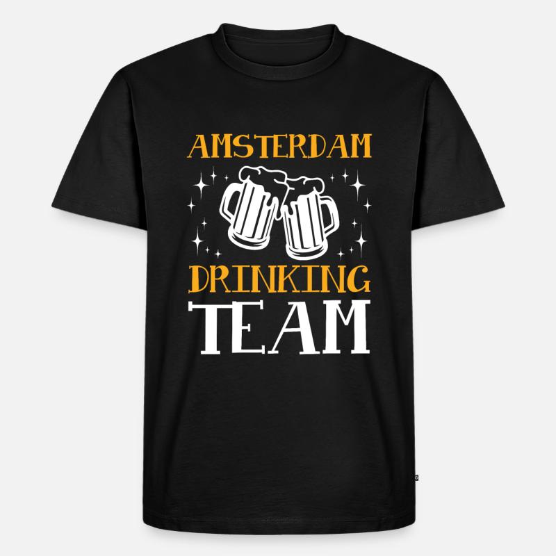 Amsterdam Drinking Team - Männer Premium Bio T-Shirt - Schwarz