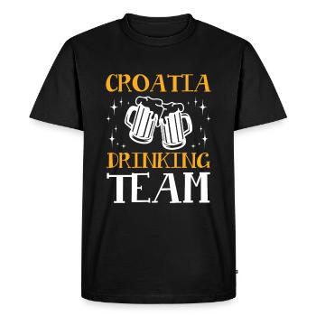 Croatia Drinking Team - Men's Premium Organic T-Shirt - black - Front - Nico (187cm)