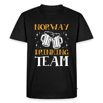 Norway Drinking Team - Men's Premium Organic T-Shirt - black - Front - Nico (187cm)