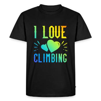 I love climbing - Men's Premium Organic T-Shirt - black - Front - Nico (187cm)