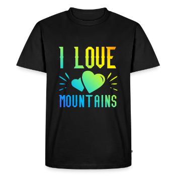 I love mountains - Men's Premium Organic T-Shirt - black - Front - Nico (187cm)