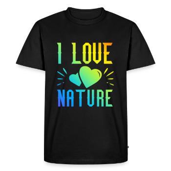 J’aime la nature - T-shirt Premium bio Homme - noir - Devant - Nico (187cm)