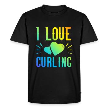 J’adore le curling - T-shirt Premium bio Homme - noir - Devant - Nico (187cm)