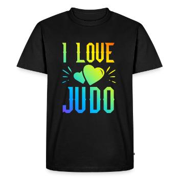 I love judo - Men's Premium Organic T-Shirt - black - Front - Nico (187cm)
