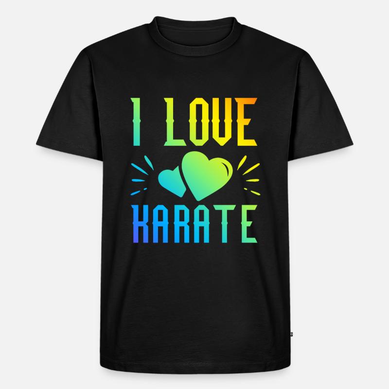 Ich liebe Karate - Männer Premium Bio T-Shirt - Schwarz