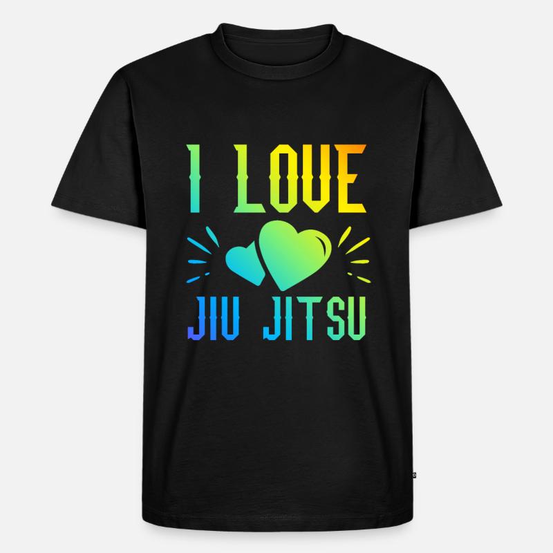 Ich liebe Jiu Jitsu - Männer Premium Bio T-Shirt - Schwarz