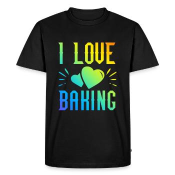 I love baking - Men's Premium Organic T-Shirt - black - Front - Nico (187cm)