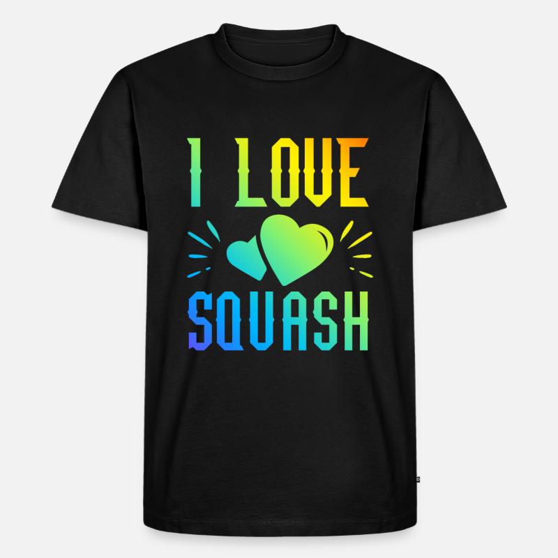 Ich liebe Squash - Männer Premium Bio T-Shirt - Schwarz