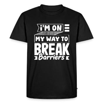 Je suis sur le point de briser les barrières - T-shirt Premium bio Homme - noir - Devant - Nico (187cm)