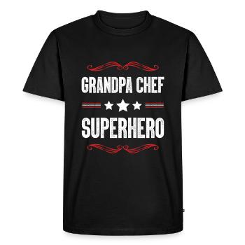 Grand-père Super-héros - T-shirt Premium bio Homme - noir - Devant - Nico (187cm)