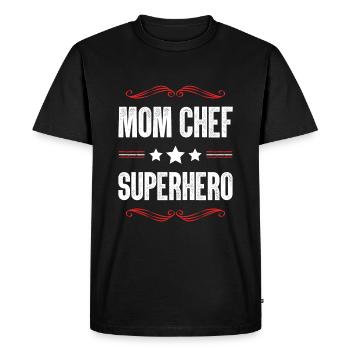 Maman Chef Super-héros Maman - T-shirt Premium bio Homme - noir - Devant - Nico (187cm)