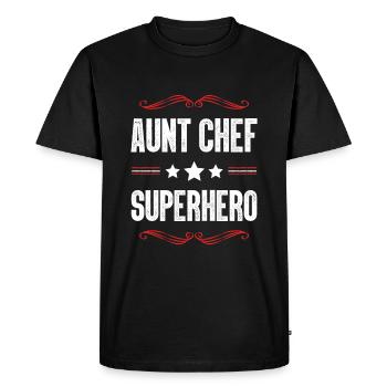 Aunt Superhero - Men's Premium Organic T-Shirt - black - Front - Nico (187cm)
