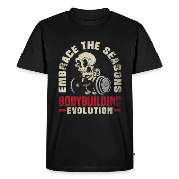 Embrassez l’évolution de la musculation des saisons - T-shirt Premium bio Homme - noir - Devant - Nico (187cm)