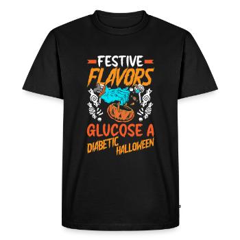 Saveurs festives Glucose A Diabétique Halloween - T-shirt Premium bio Homme - noir - Devant - Nico (187cm)