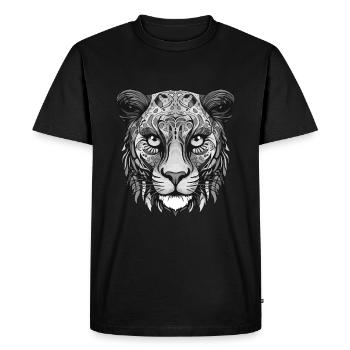 Portrait de guépard - T-shirt Premium bio Homme - noir - Devant - Nico (187cm)