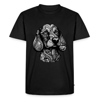Teckel Portrait de chien teckel - T-shirt Premium bio Homme - noir - Devant - Nico (187cm)