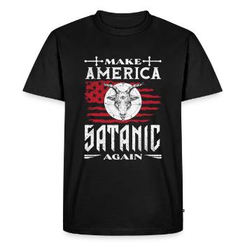 Satan Make America Satanic Again Occult - Men's Premium Organic T-Shirt - black - Front - Nico (187cm)