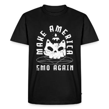 Emoticon Make America Emo Again Emocore Esthétique - T-shirt Premium bio Homme - noir - Devant - Nico (187cm)