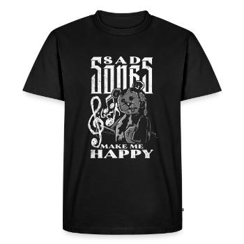 Emoticon Sad Songs Make Me Happy Emocore Esthétique - T-shirt Premium bio Homme - noir - Devant - Nico (187cm)