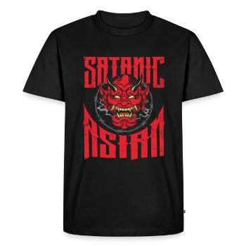Pentagramme asiatique satanique Fier occulte asiatique - T-shirt Premium bio Homme - noir - Devant - Nico (187cm)
