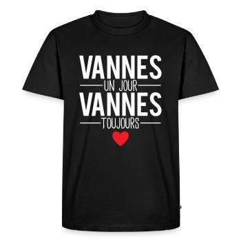 Vannes un jour vannes toujours ville france - T-shirt Premium bio Homme - noir - Devant - Nico (187cm)