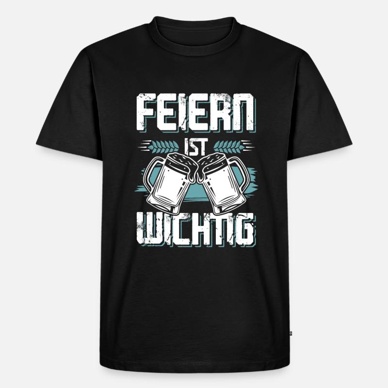 feiern bier - Männer Premium Bio T-Shirt - Schwarz