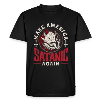 Satan Make America Satanic Again Occult - Men's Premium Organic T-Shirt - black - Front - Nico (187cm)