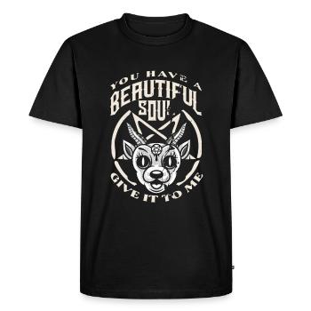 Satan Tu as une belle âme Donnez-le-moi - T-shirt Premium bio Homme - noir - Devant - Nico (187cm)