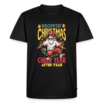 Droppin' Christmas cheer DJ Noël Hip Hop - T-shirt Premium bio Homme - noir - Devant - Nico (187cm)
