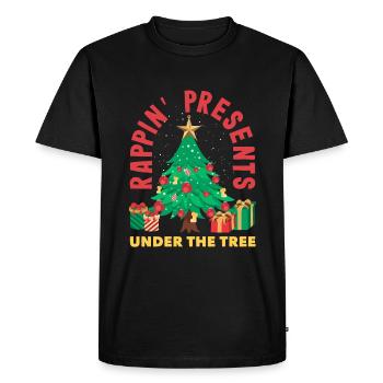 Rappin' présente sous le sapin DJ Xmas Hip Hop - T-shirt Premium bio Homme - noir - Devant - Nico (187cm)