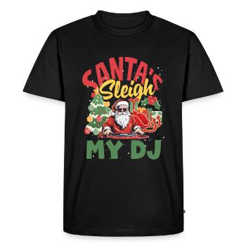 Le traîneau du Père Noël, mon DJ Xmas Hip Hop Rapper - T-shirt Premium bio Homme - noir - Devant - Nico (187cm)