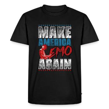 Emoticon Make America Emo Again Emocore Esthétique - T-shirt Premium bio Homme - noir - Devant - Nico (187cm)