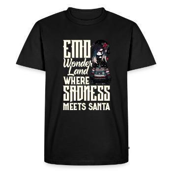 Emo Wonderland où la tristesse rencontre Santa Emocore - T-shirt Premium bio Homme - noir - Devant - Nico (187cm)