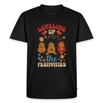 Mode inspirée du jeu Jeux sur le thème des Fêtes - T-shirt Premium bio Homme - noir - Devant - Nico (187cm)