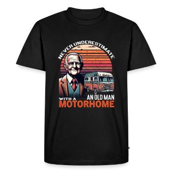 Never underestimate an old man with a motorhome - Men's Premium Organic T-Shirt - black - Front - Nico (187cm)